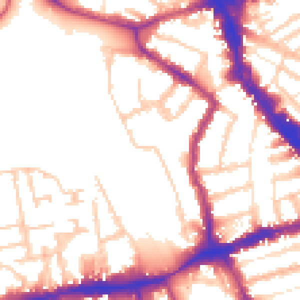 Daytime road noise heatmap for N8 0ES