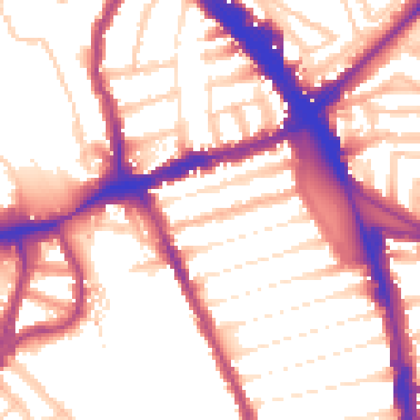 Daytime road noise heatmap for N8 0JB