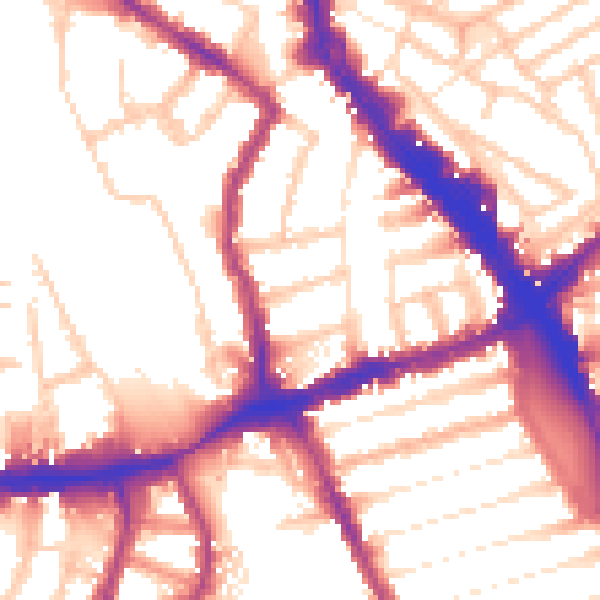 Daytime road noise heatmap for N8 0JT