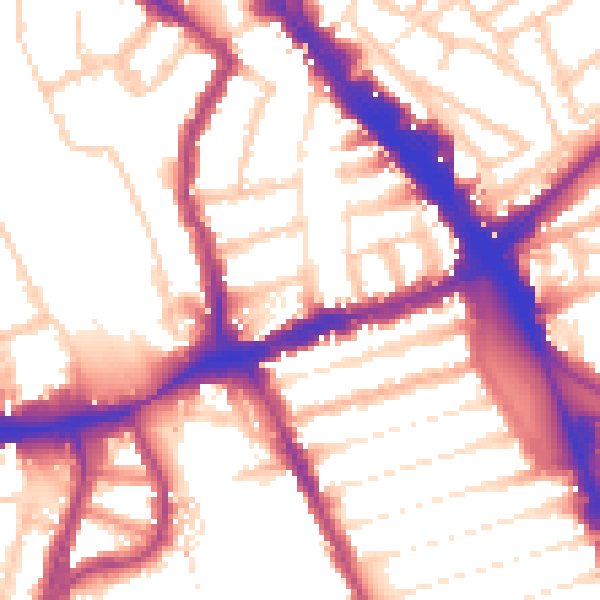 Daytime road noise heatmap for N8 0PJ