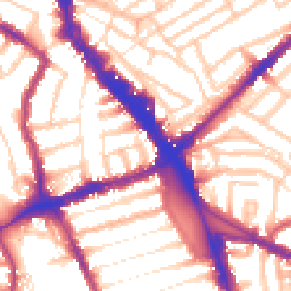 Daytime road noise heatmap for N8 0QA