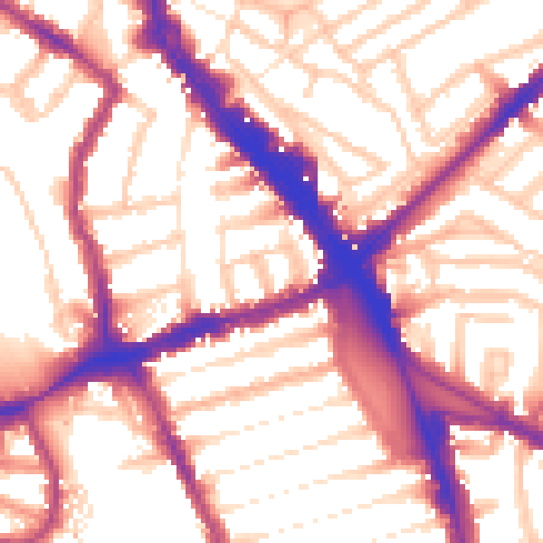 Daytime road noise heatmap for N8 0QD