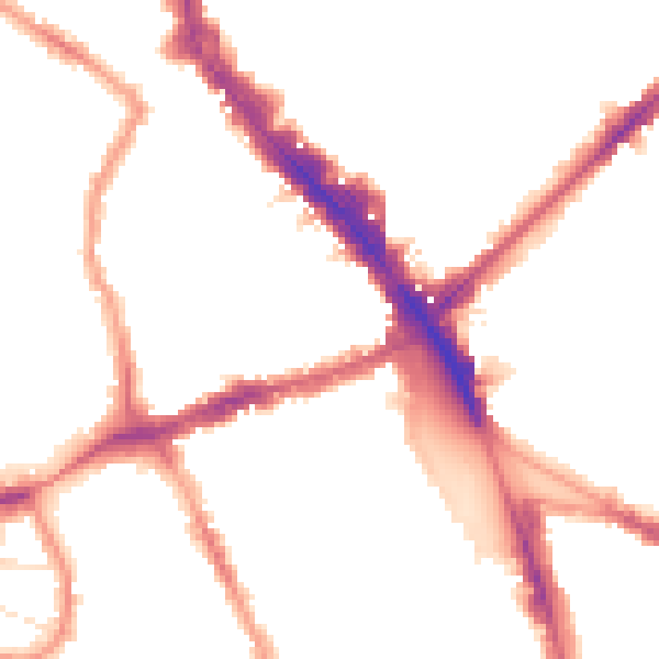 Night-time road noise heatmap for N8 0QD