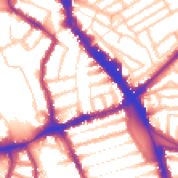 Daytime road noise heatmap for N8 0QG
