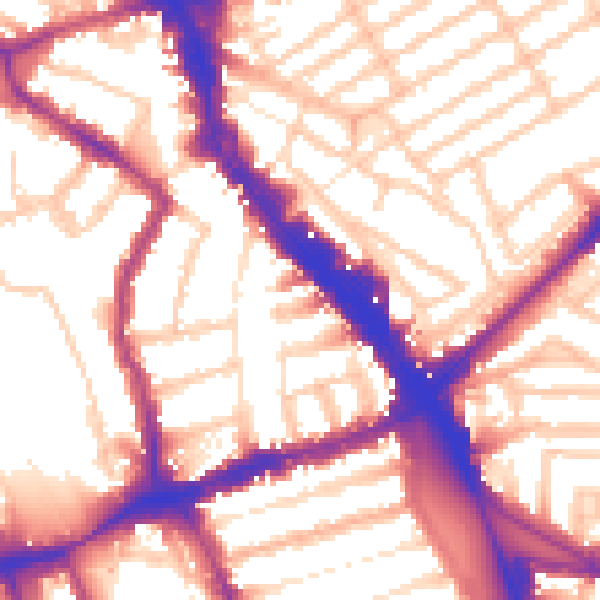 Daytime road noise heatmap for N8 0QH