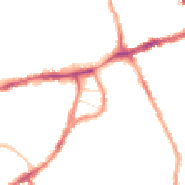 Night-time road noise heatmap for N8 7BS