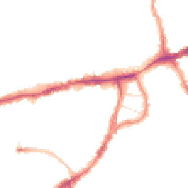 Night-time road noise heatmap for N8 7DU