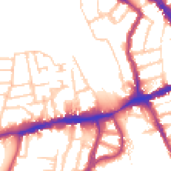 Daytime road noise heatmap for N8 7RF