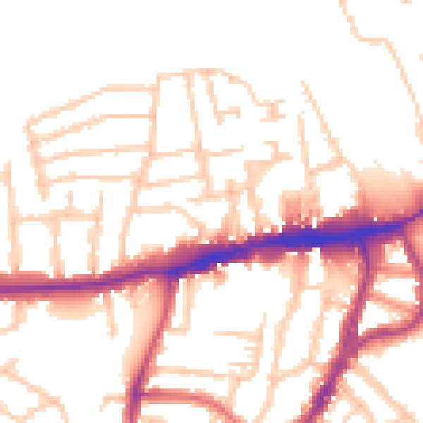Daytime road noise heatmap for N8 7SB