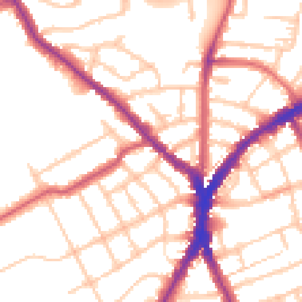 Daytime road noise heatmap for N8 8AQ