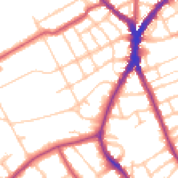 Daytime road noise heatmap for N8 8AR