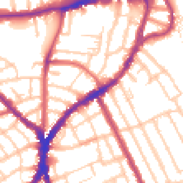 Daytime road noise heatmap for N8 8BE