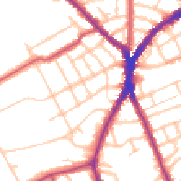 Daytime road noise heatmap for N8 8HR