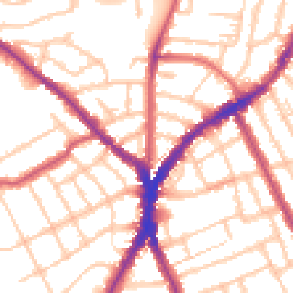 Daytime road noise heatmap for N8 8PJ