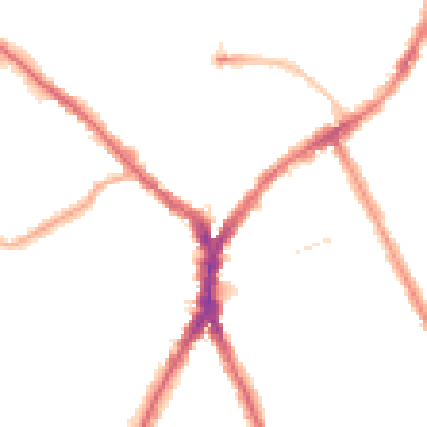 Night-time road noise heatmap for N8 8PP