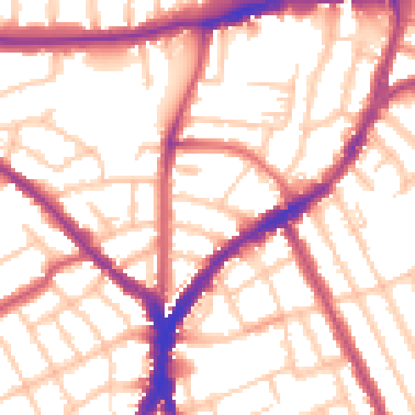 Daytime road noise heatmap for N8 8QG