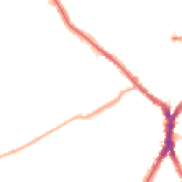 Night-time road noise heatmap for N8 8RJ