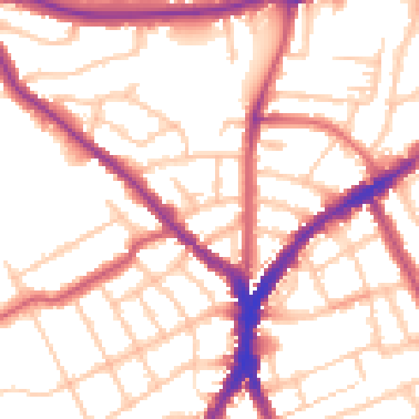 Daytime road noise heatmap for N8 8SR