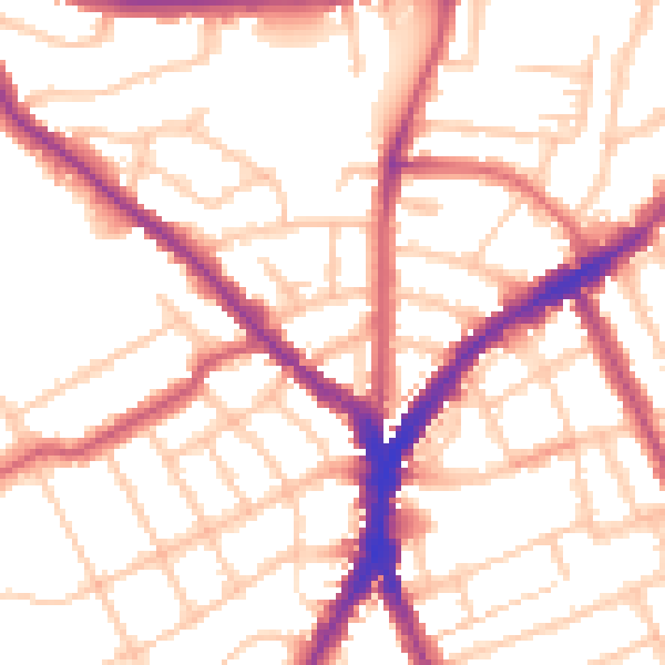 Daytime road noise heatmap for N8 8TA