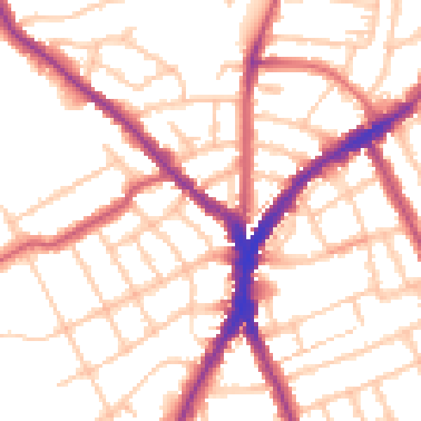 Daytime road noise heatmap for N8 8TE