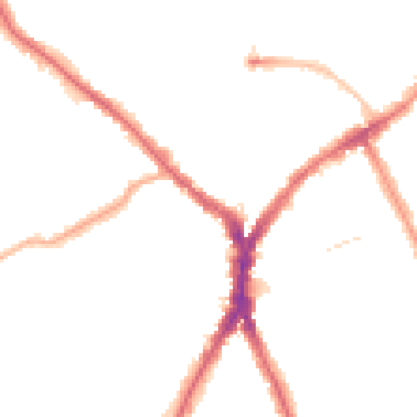 Night-time road noise heatmap for N8 8TE
