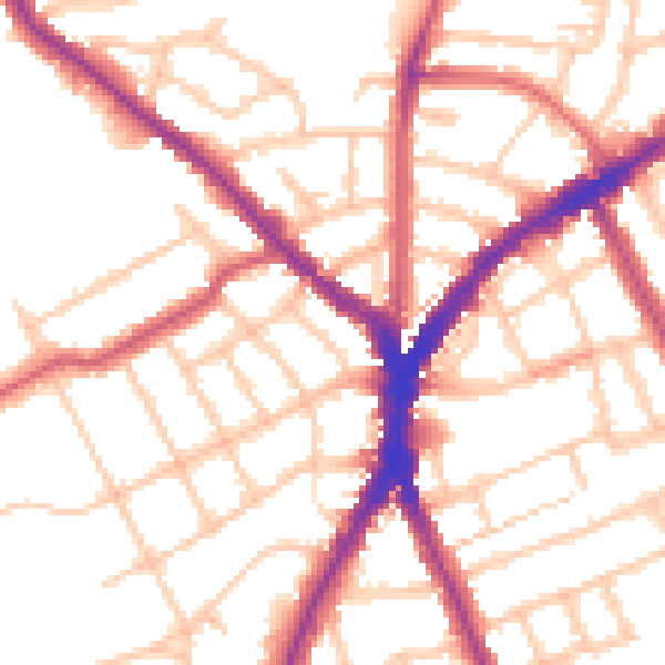 Daytime road noise heatmap for N8 8TN