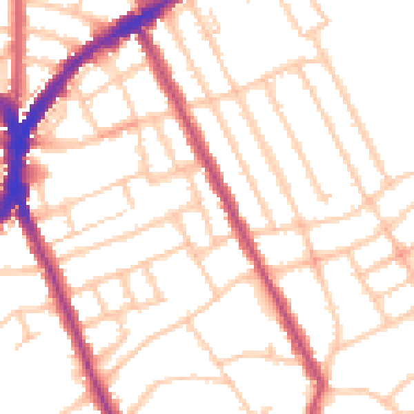Daytime road noise heatmap for N8 9AA