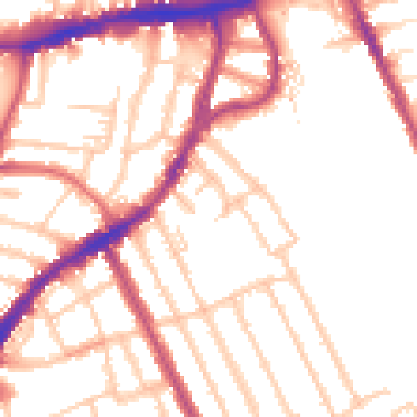 Daytime road noise heatmap for N8 9AF