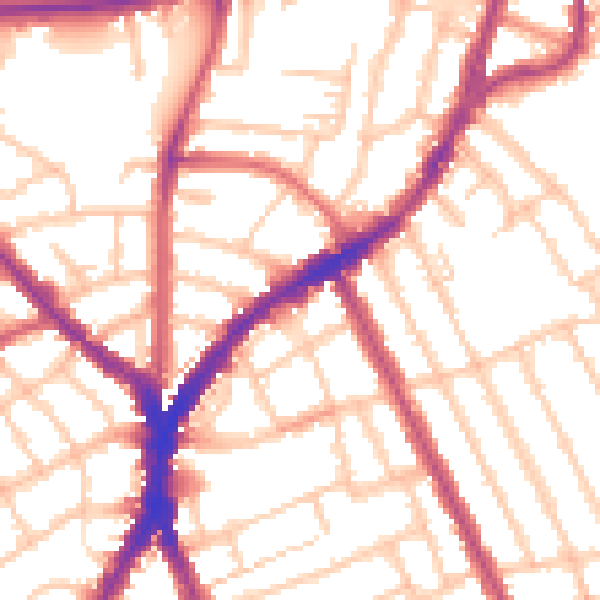 Daytime road noise heatmap for N8 9BT