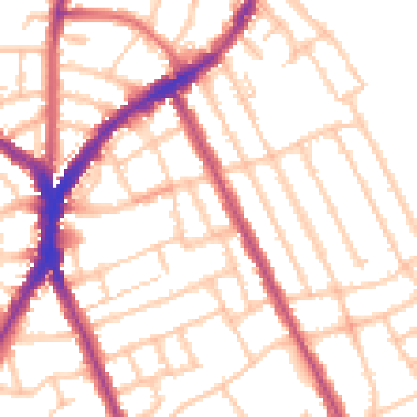 Daytime road noise heatmap for N8 9HN