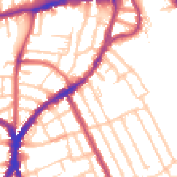 Daytime road noise heatmap for N8 9JS