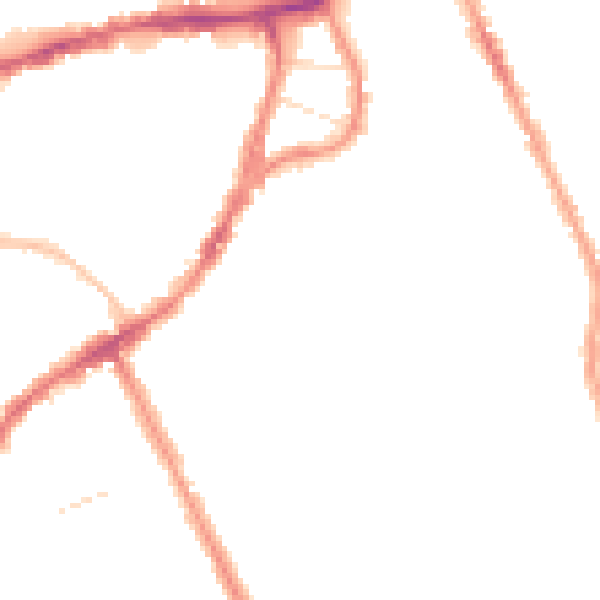 Night-time road noise heatmap for N8 9PE