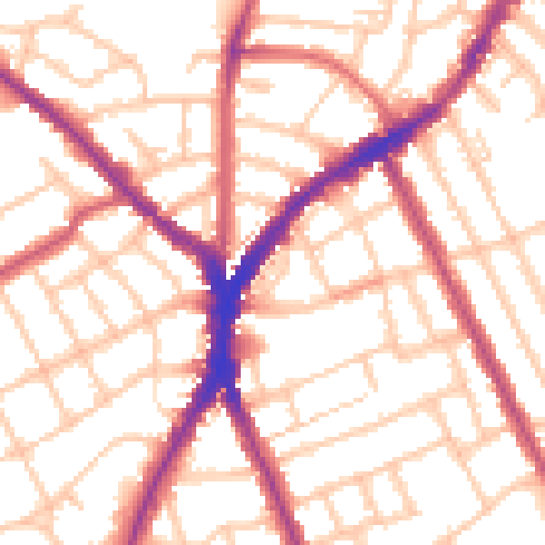 Daytime road noise heatmap for N8 9TL