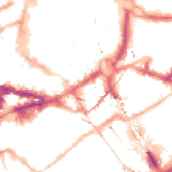 Night-time road noise heatmap for NE1 1PF