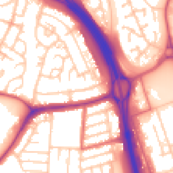 Daytime road noise heatmap for NE11 0AB