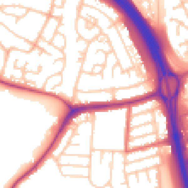 Daytime road noise heatmap for NE11 0AD