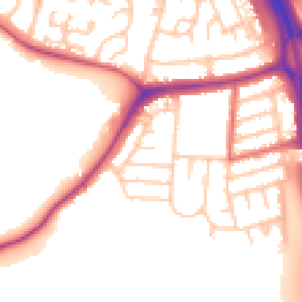 Daytime road noise heatmap for NE11 0AR