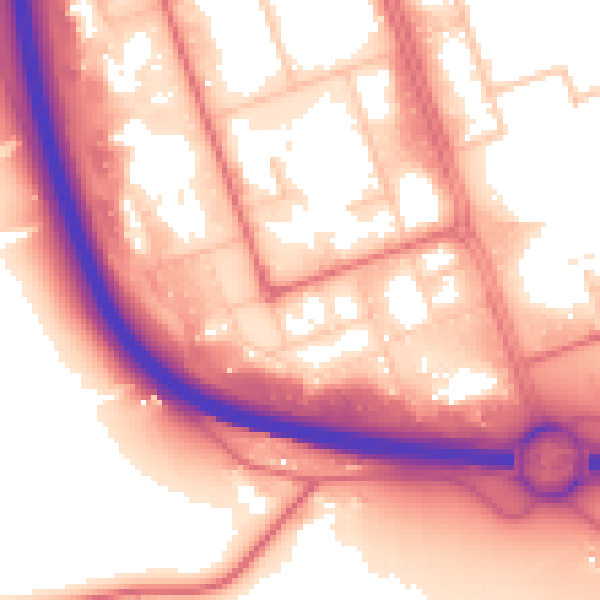 Daytime road noise heatmap for NE11 0BD