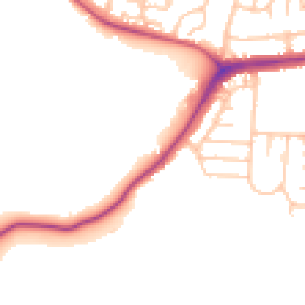 Daytime road noise heatmap for NE11 0BG