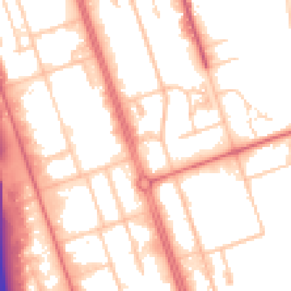 Daytime road noise heatmap for NE11 0EN