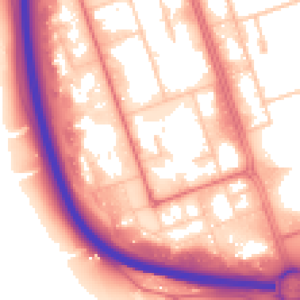 Daytime road noise heatmap for NE11 0HZ
