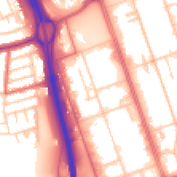 Daytime road noise heatmap for NE11 0NF