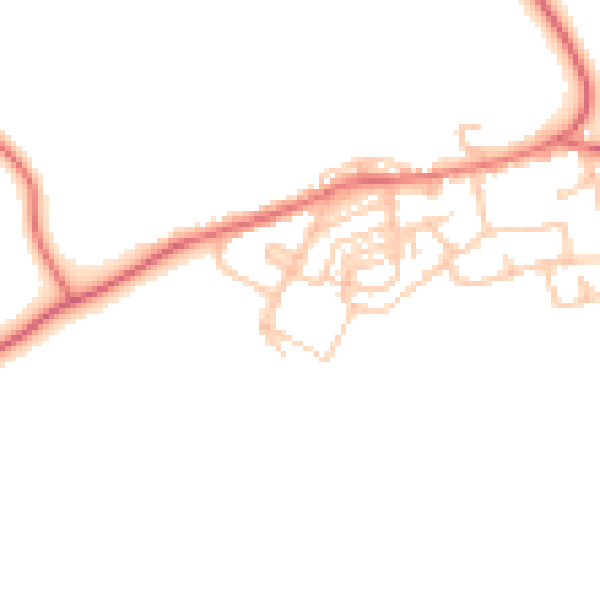 Daytime road noise heatmap for NE11 0XS