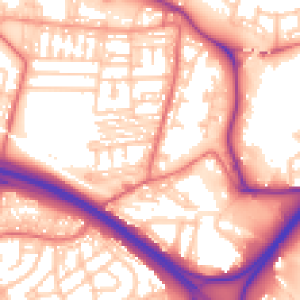 Daytime road noise heatmap for NE11 9AB