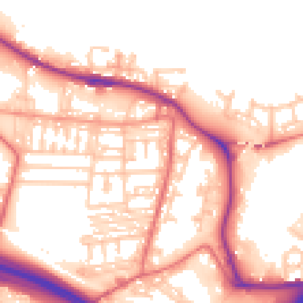 Daytime road noise heatmap for NE11 9AJ
