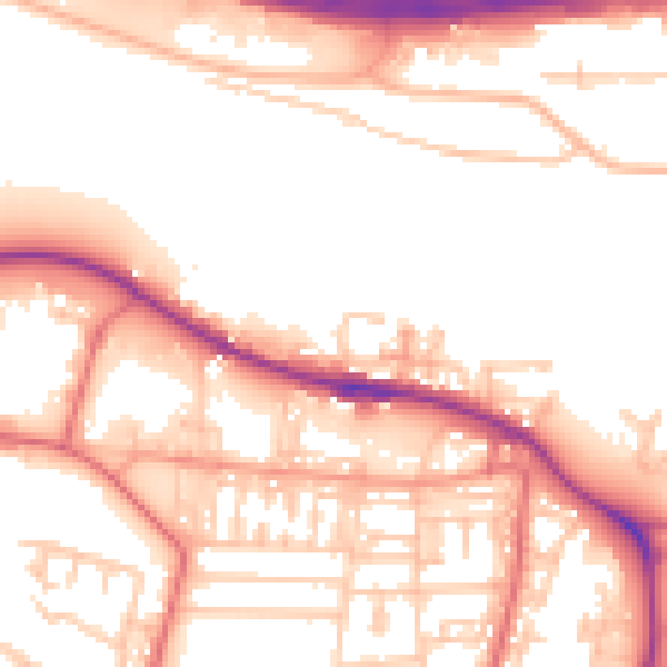 Daytime road noise heatmap for NE11 9FF