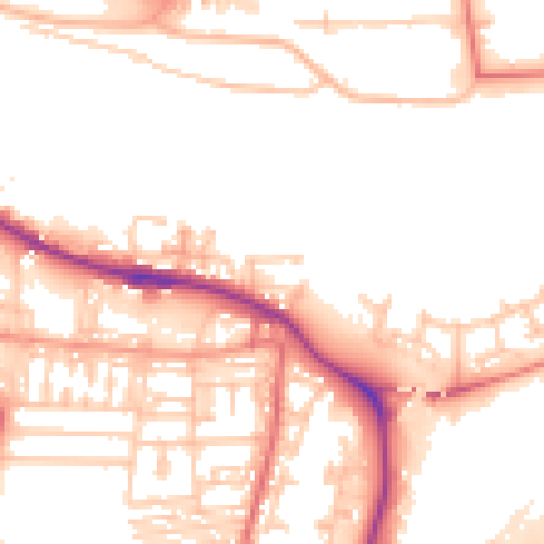Daytime road noise heatmap for NE11 9LF