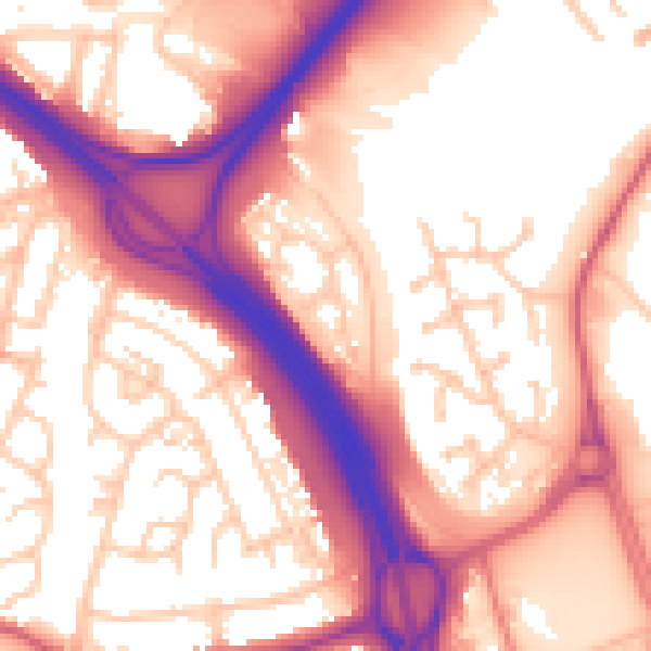 Daytime road noise heatmap for NE11 9NJ
