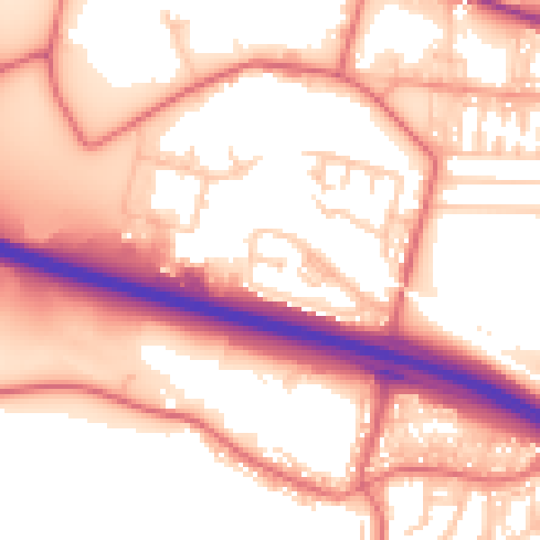 Daytime road noise heatmap for NE11 9PJ