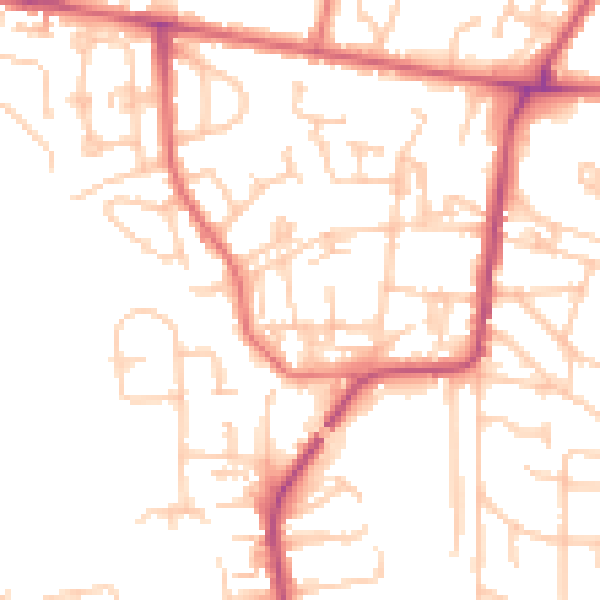 Daytime road noise heatmap for NE12 7LD
